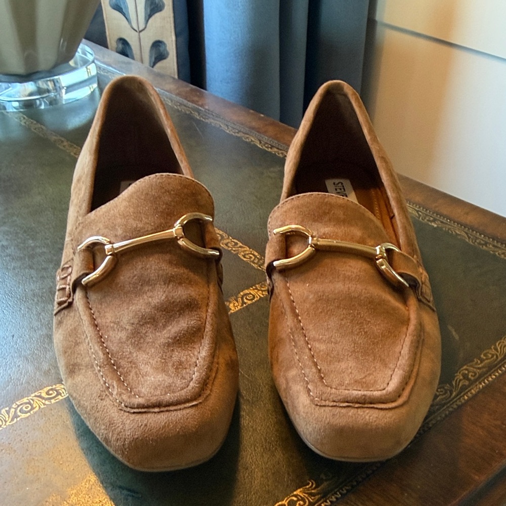 Steve Madden Brown Suede Horsebit Loafers